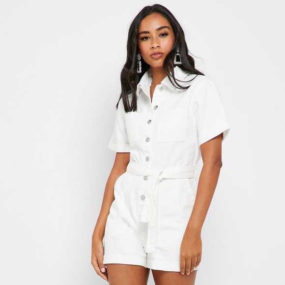 TopShop White Denim Boilersuit - Picture 3 of 4